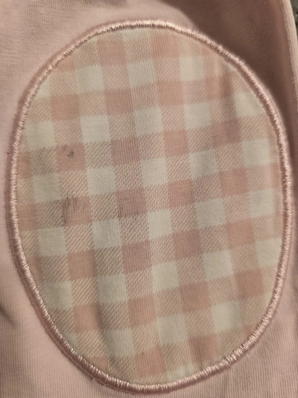 Girls Pink Gingham Pullover Sweatshirt with Mouse Applique